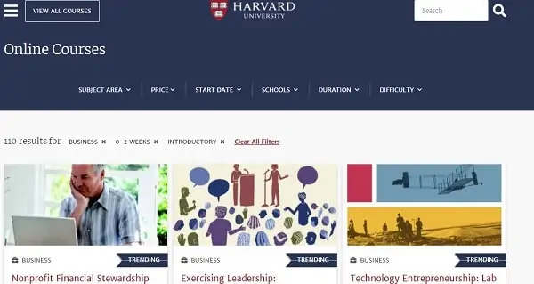 دورات مجانية من جامعة هارفارد