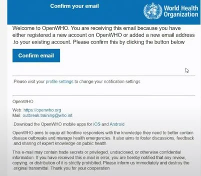 openWHO email