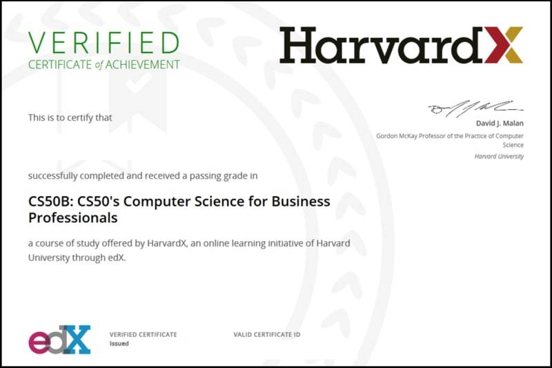 شهادة جامعة هارفارد