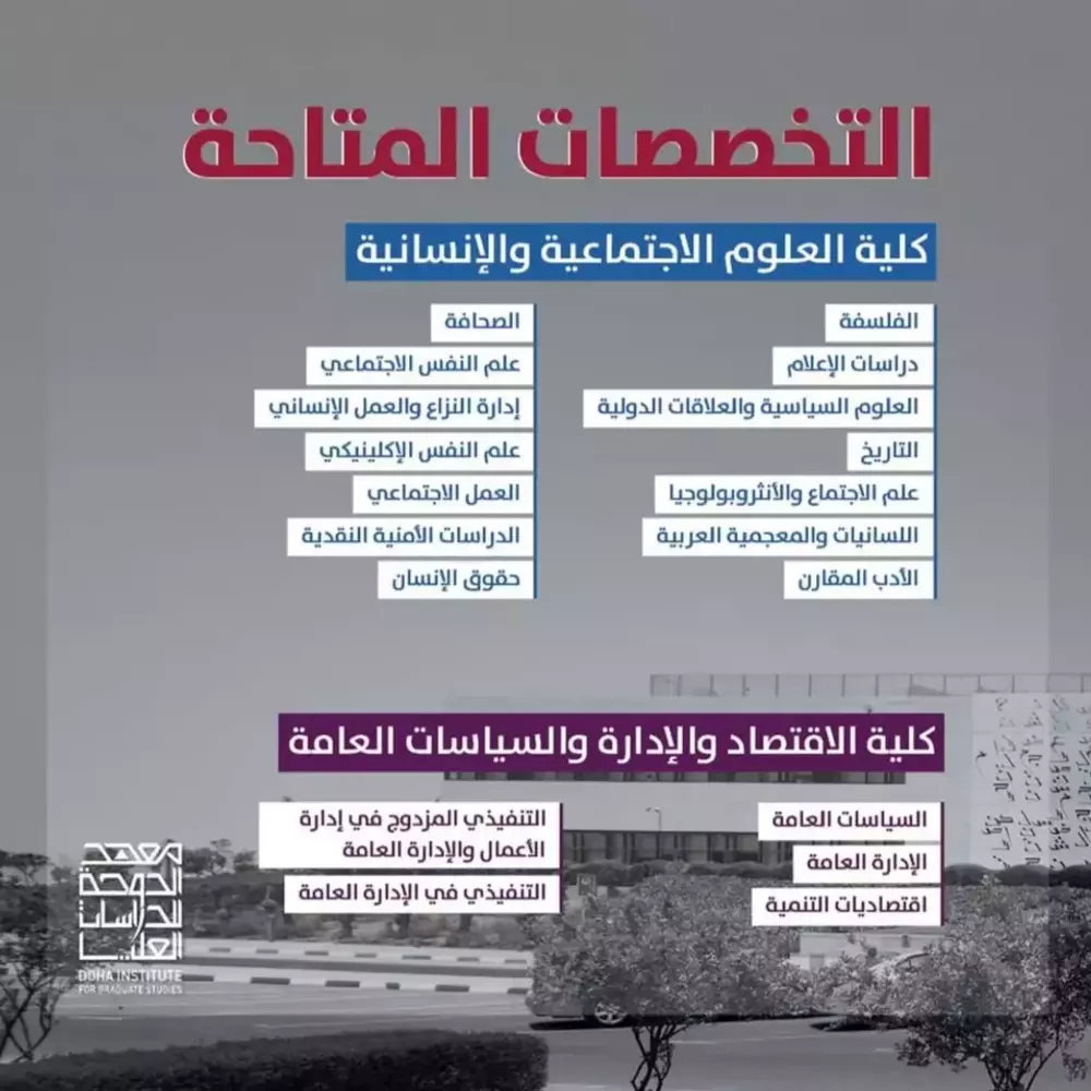 تخصصات منحة الدوحة